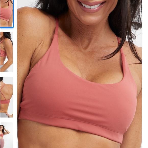 SAVVI ARID Small Canyon Clay Scoop Neck Criss Cross Back Sports Bra - Picture 2 of 8